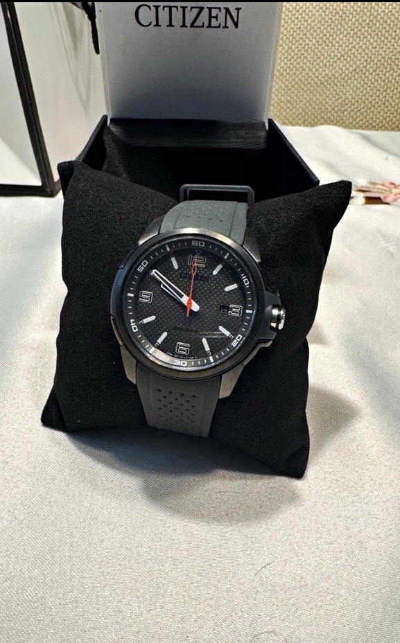 Citizen Sport Casual Weekender Stainless Steel Eco Drive Gray Rubber Date Watch
