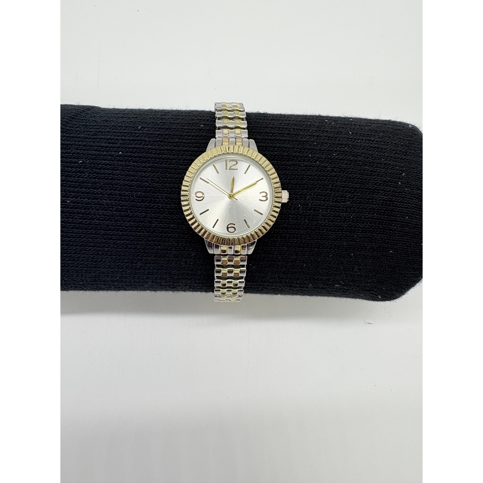 Two Tone Gold Silver Stainless Steel Watch Japan Movt Women’s Stretchy Band