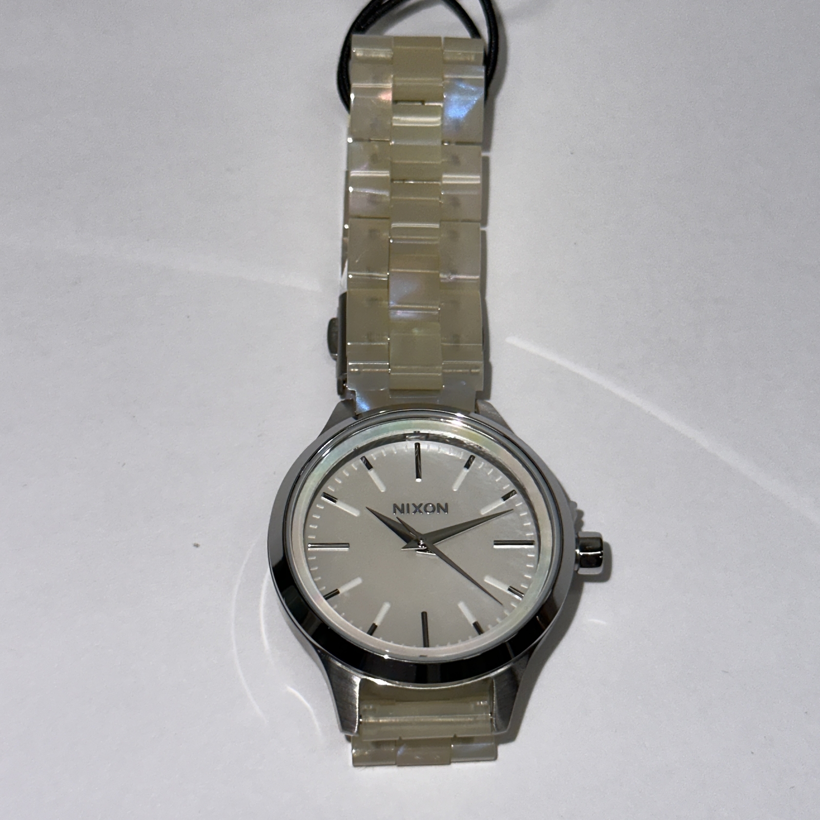 Nixon Optimist Acetate Watch Silver Clear One Size New