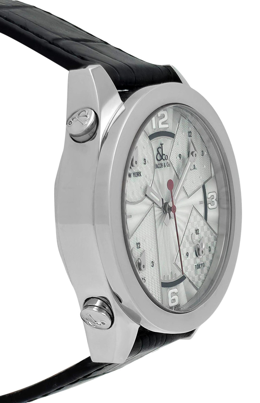 Jacob & Co Five Time Zone JCM-14DA Silver Dial Steel 40MM Unisex Quartz Watch