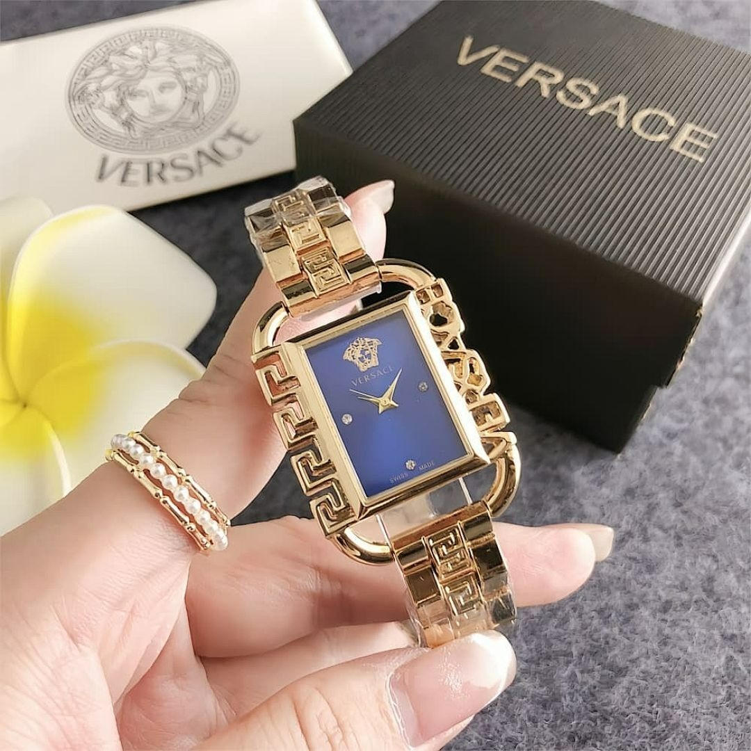 Versace Quartz Watch – Small Square Dial 29mm – Alloy Wristband with Box TaxFree