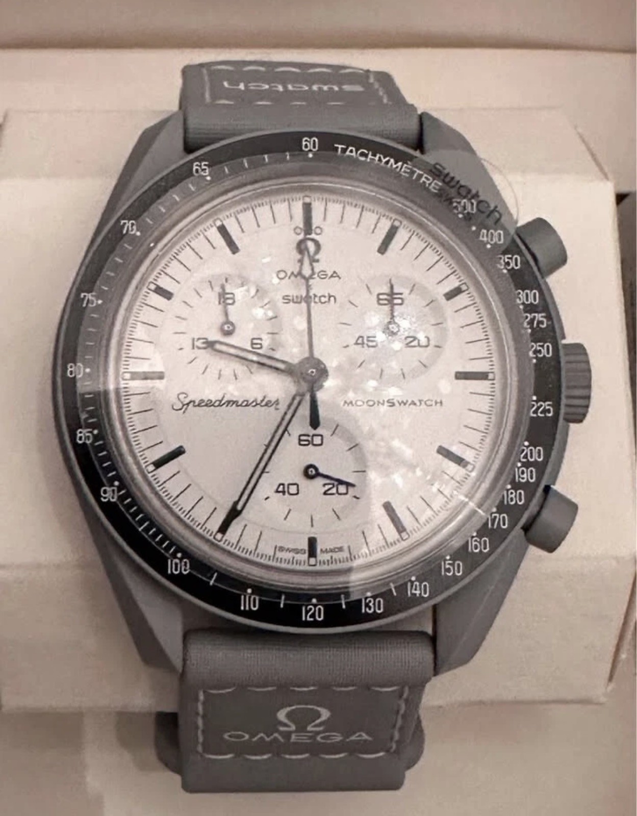 Swatch x OMEGA BIOCERAMIC MoonSwatch 1965 Gray White SO33M106 NEW Authentic