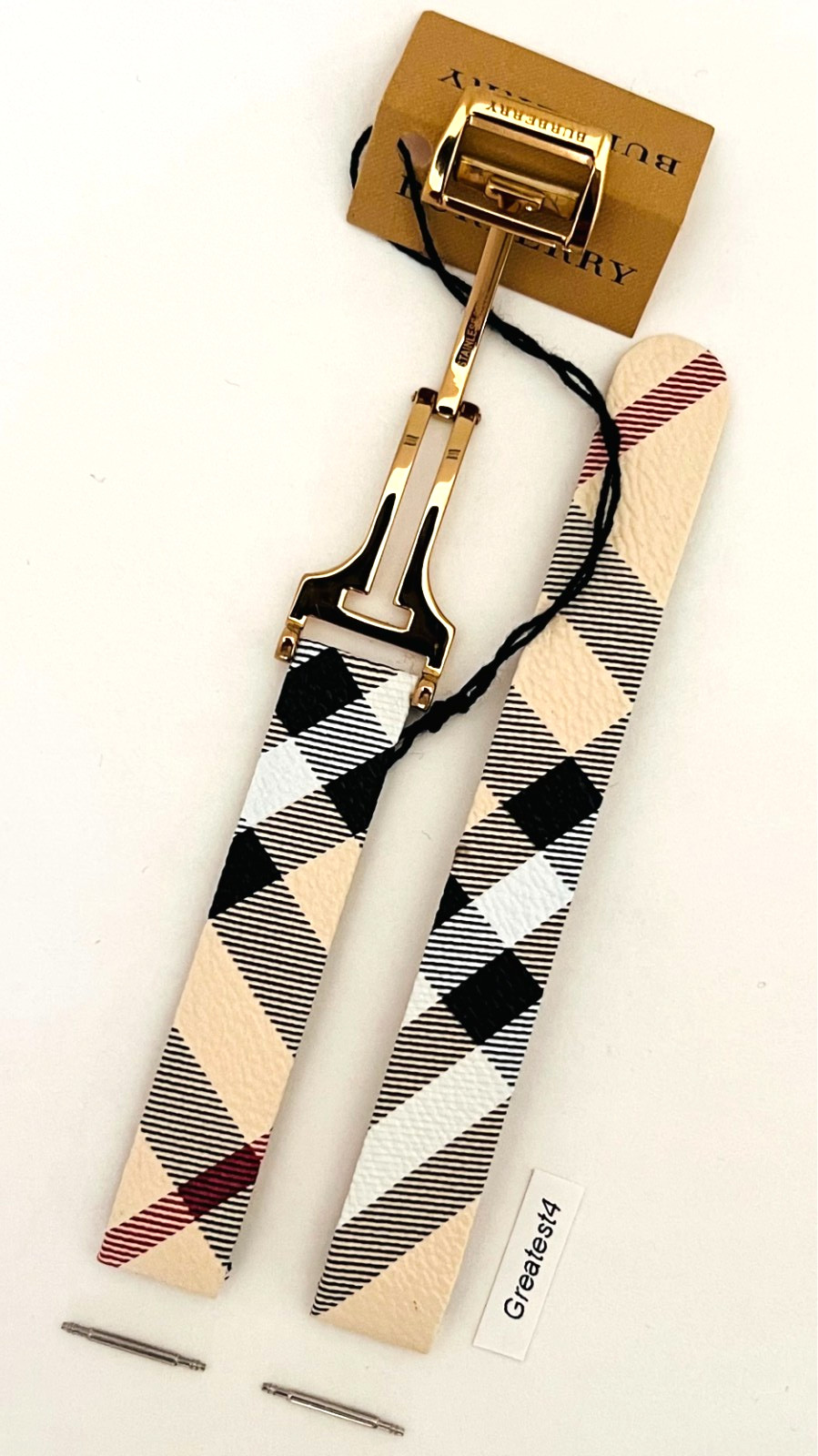 Brand New Burberry Replacement Strap for BU9509 Multi-Colored with Buckle 14 mm