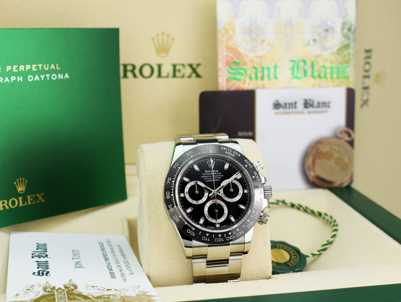 ROLEX – Rolex Stainless Steel DAYTONA Black Dial 116500LN SANT BLANC