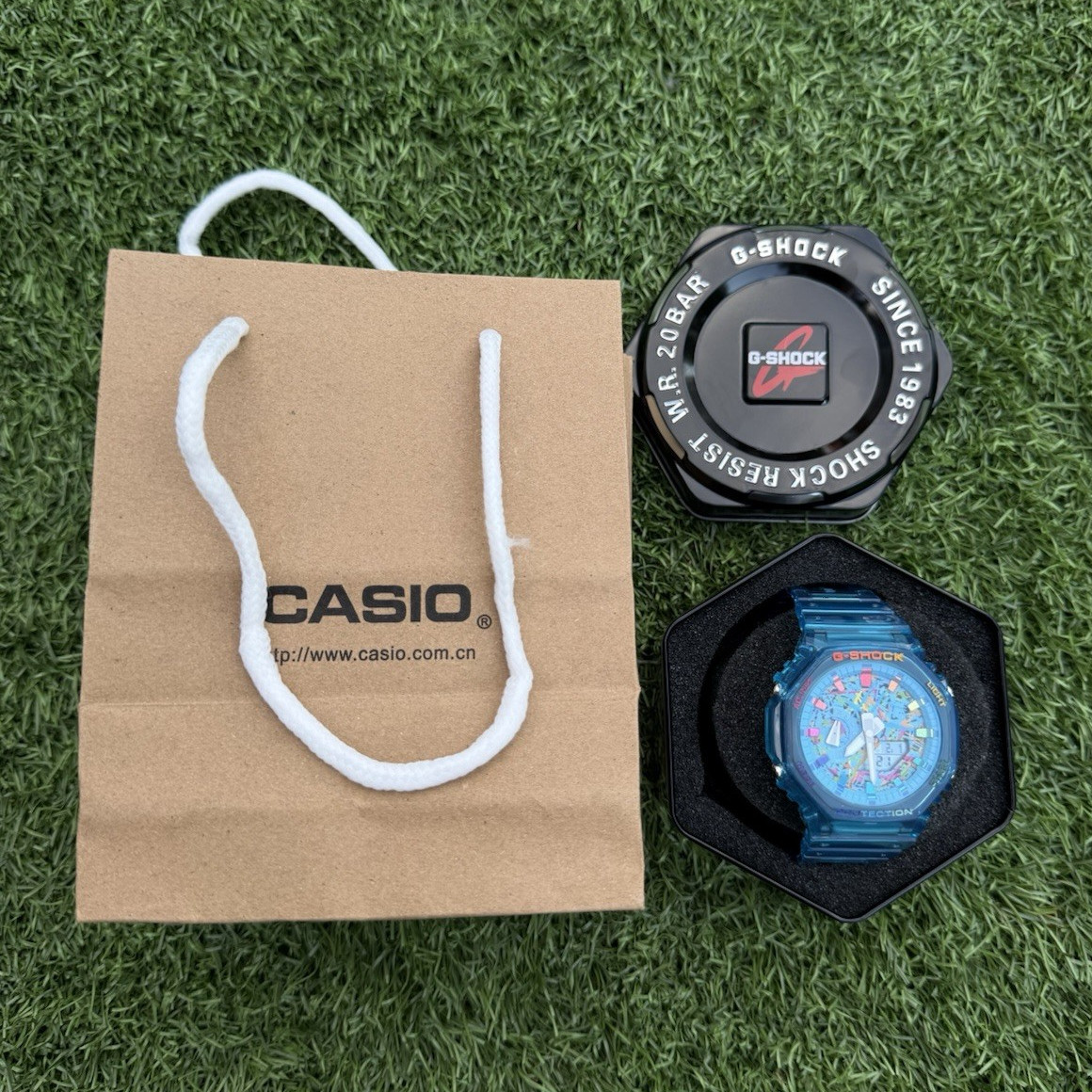 Casio G-SHOCK Analog/Digital Blue Resin 45mm 200m WR Wristwatch w/ Box