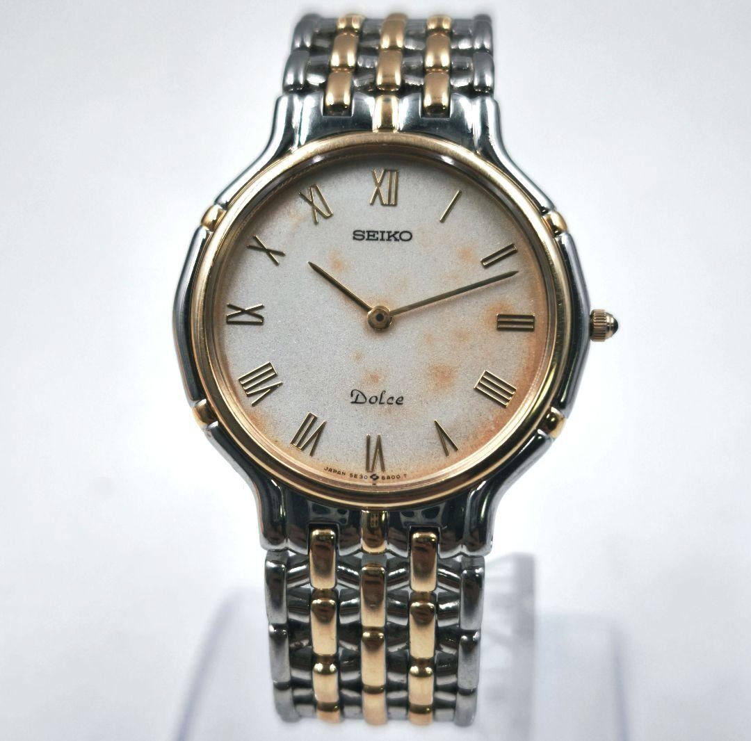[Working] SEIKO Dolce Watch, Roman numerals, new battery, original bracelet, sli