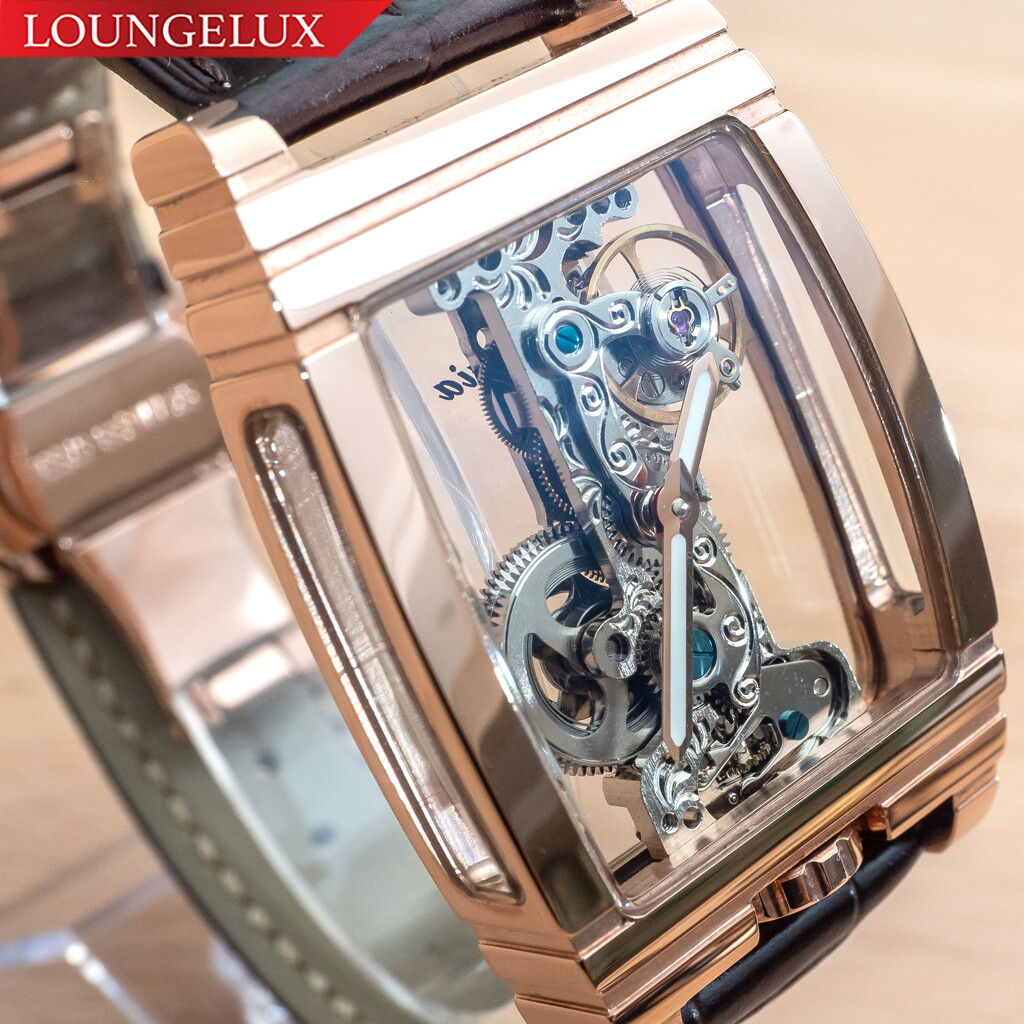 Mens Bridge Manual Mechanical Watch – Rose Gold Brown Leather Diasteria 1688