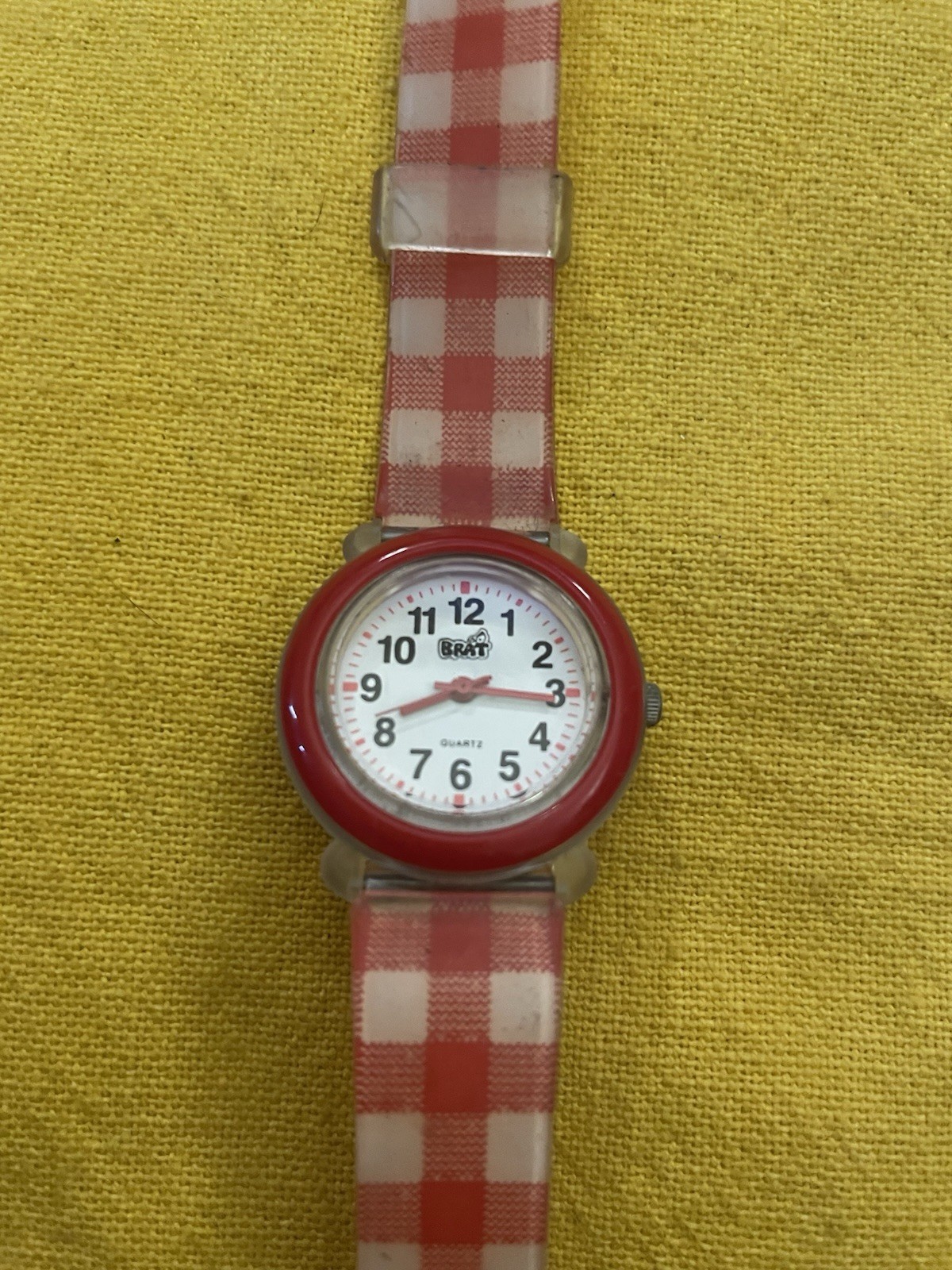 BRAT Quartz Red And White Band Unisex Kids Analog Wrist Watch