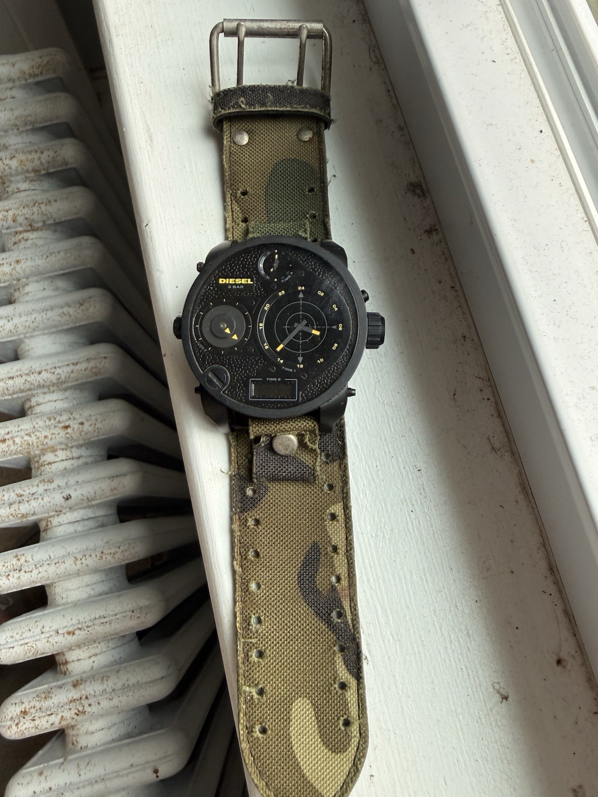Diesel RDR Quartz Analog/Digital Black Dial Camo Strap 30m 52mm+ Watch