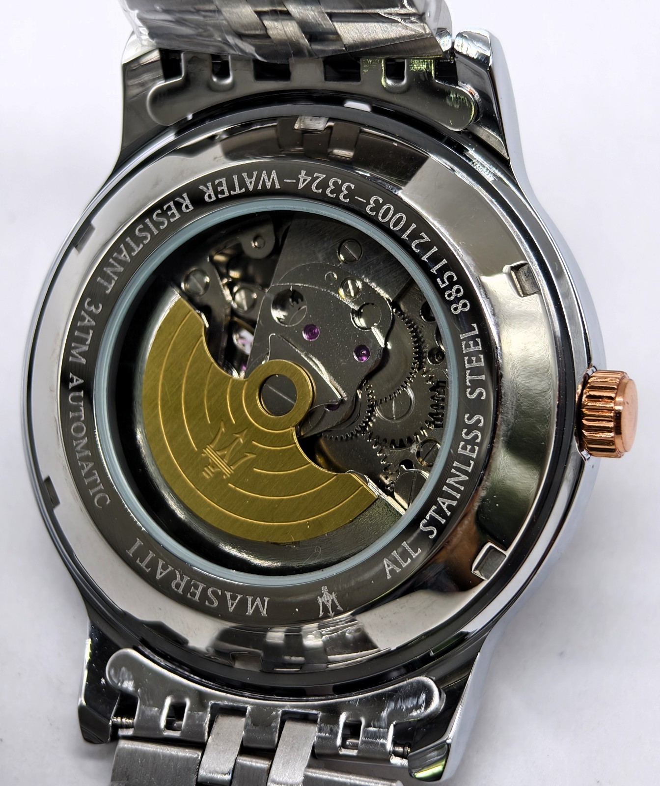 Amazing Maserati Automatic Black Dial Dual Tone Band Analog Men’s Wrist Watch