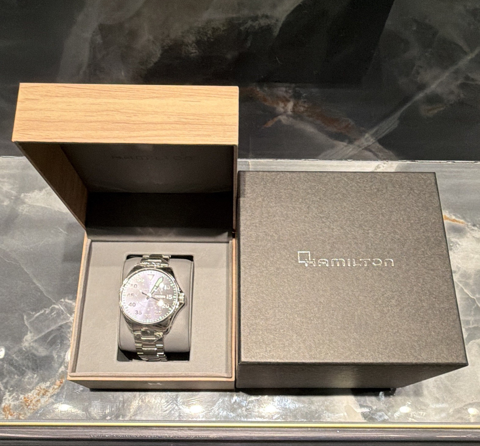 Hamilton Khaki Pilot Automatic Blue Dial 42mm Day/Date 100m Steel Bracelet Box