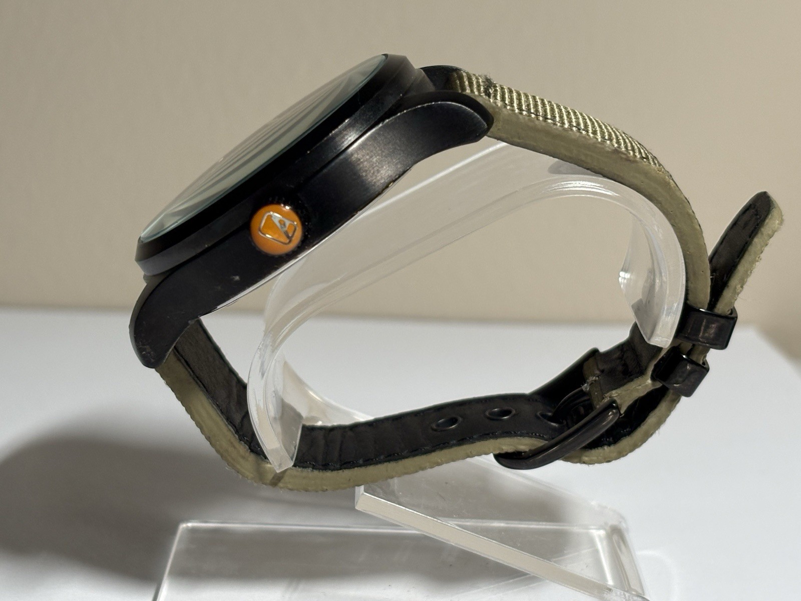 Alpha Outpost Chronos Pilot Aviator Wristwatch Dark Brown Dial Khaki Nylon Strap