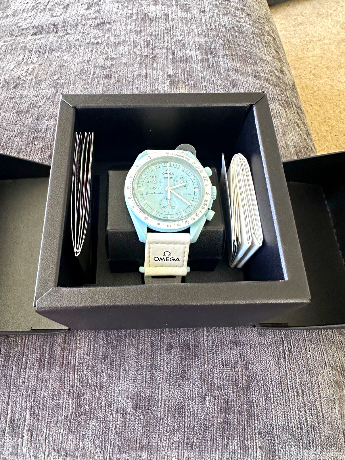 OMEGA x Swatch MoonSwatch Mission to Uranus 42mm Quartz Chronograph Box