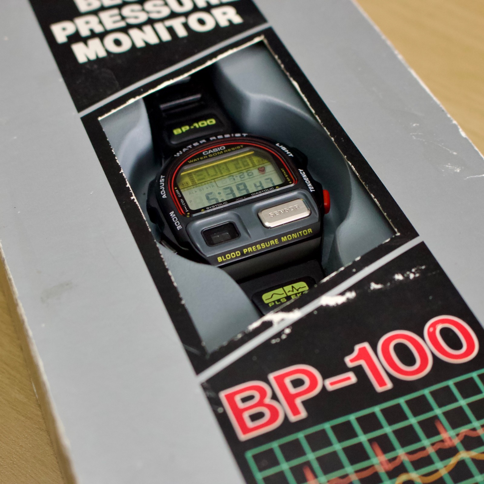 NOS Casio BP-100 1991 Blood Pressure Monitor Digital Wrist Watch 900 Japan Boxed