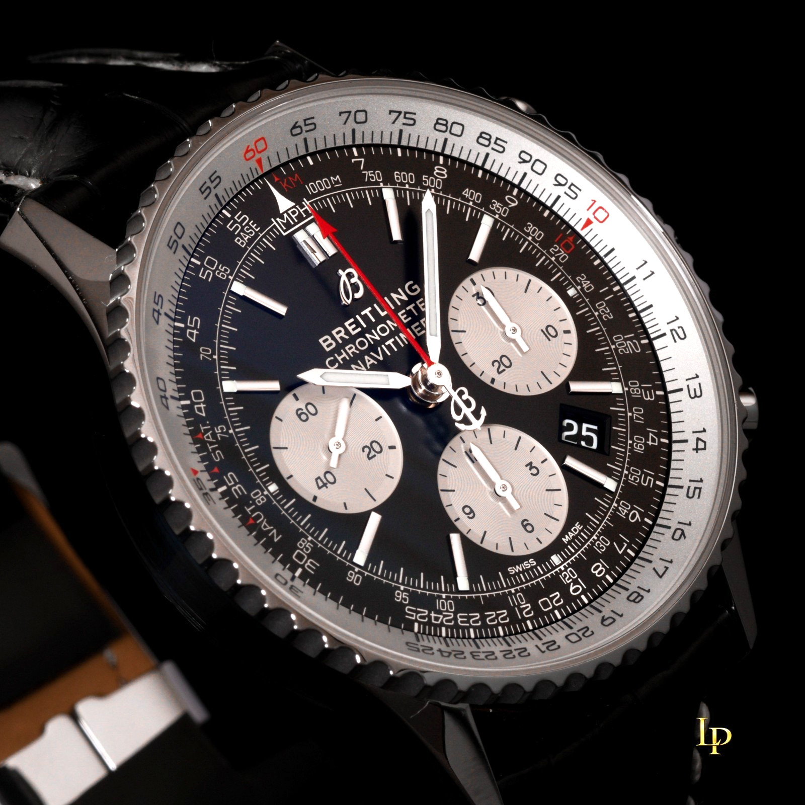 Breitling Navitimer B01 Chronograph 43 AB0121211B1P2 Black Dial Leather strap