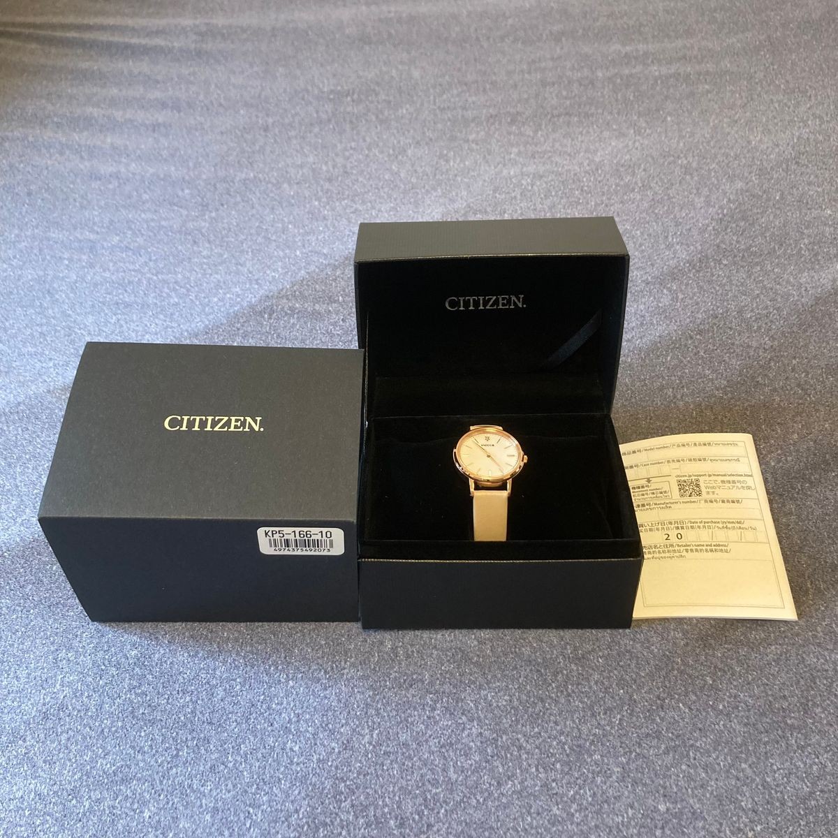 Citizen wicca KP5-166-10 Solar Ladies Watch White Dial Leather Japan