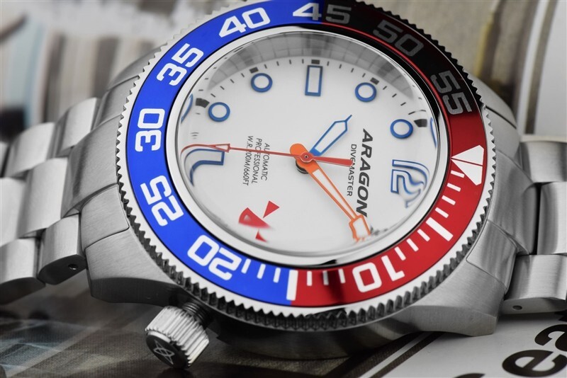 ARAGON Divemaster 3 Automatic Pepsi Red White Blue Watch 45mm A337WHT NH35