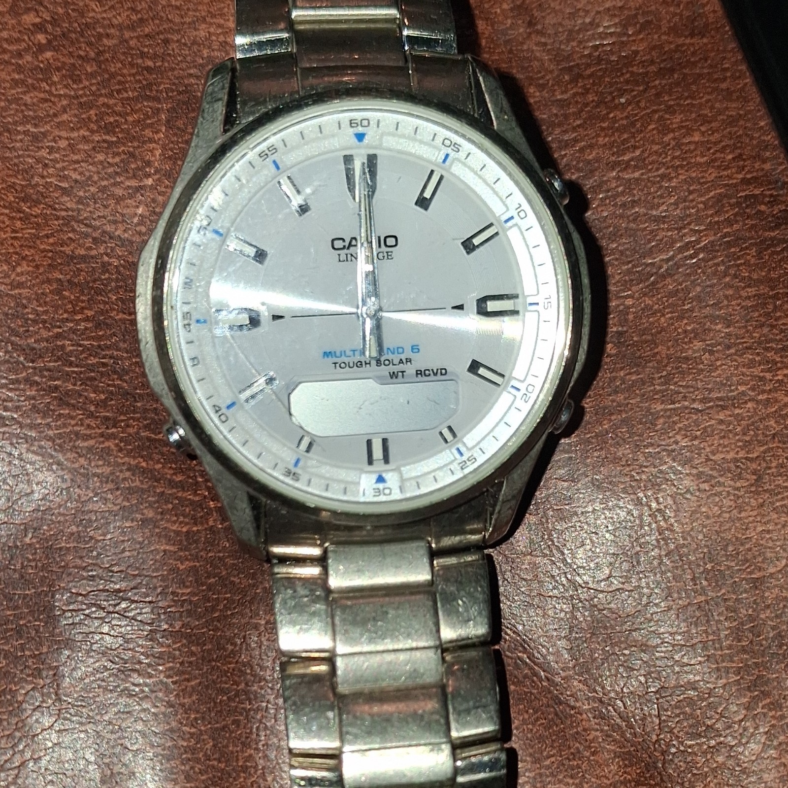 Casio Lineage Tough Solar Atomic/Radio World Time Ana-Digi SS 50m 40mm