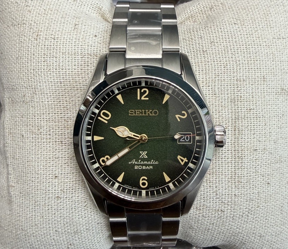 New Seiko Prospex Alpanist Stainless Steel Green Dial Men’s Watch SPB155