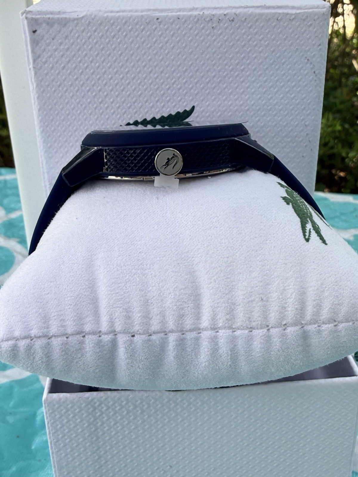 🐊LACOSTE®🐊 AWESOME Navy Blue Silicone Logo Watch🐊 NTW Box, Papers, Hangtag
