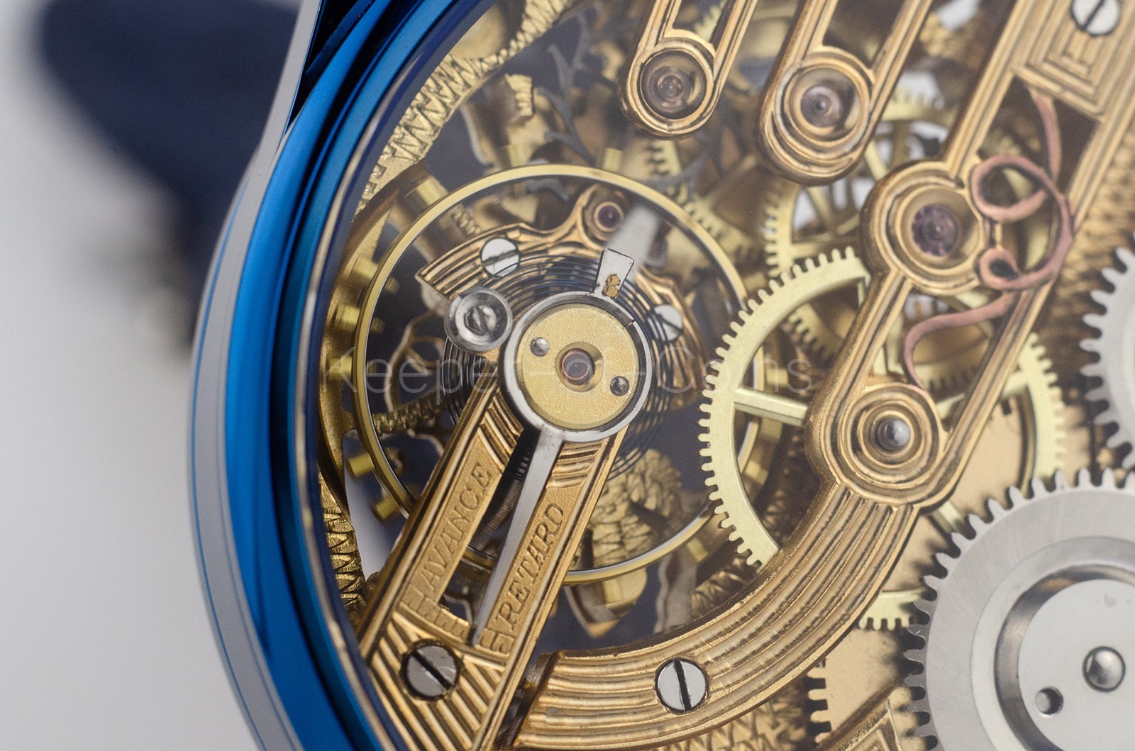 SWISS MOVEMENT SKELETON “GRAPE” ENGRAVED WRISTWATCH CUSTOM MADE MARRIAGE WATCH
