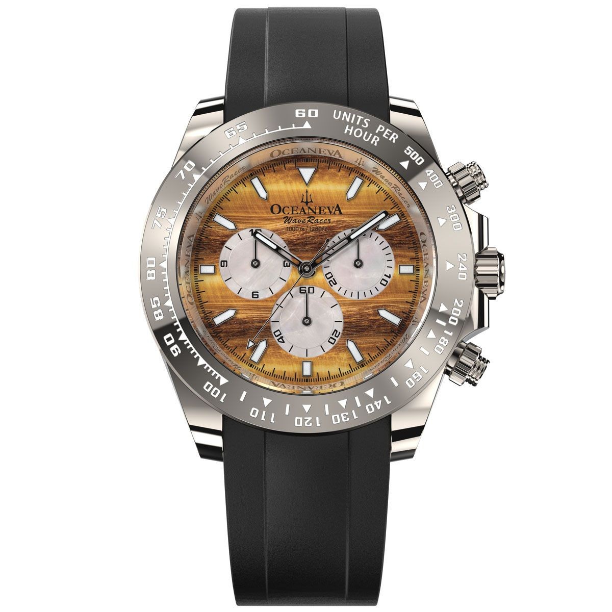 Oceaneva WaveRacer 1000M Tigers Eye – Grade 5 Titanium Automatic Chronograph