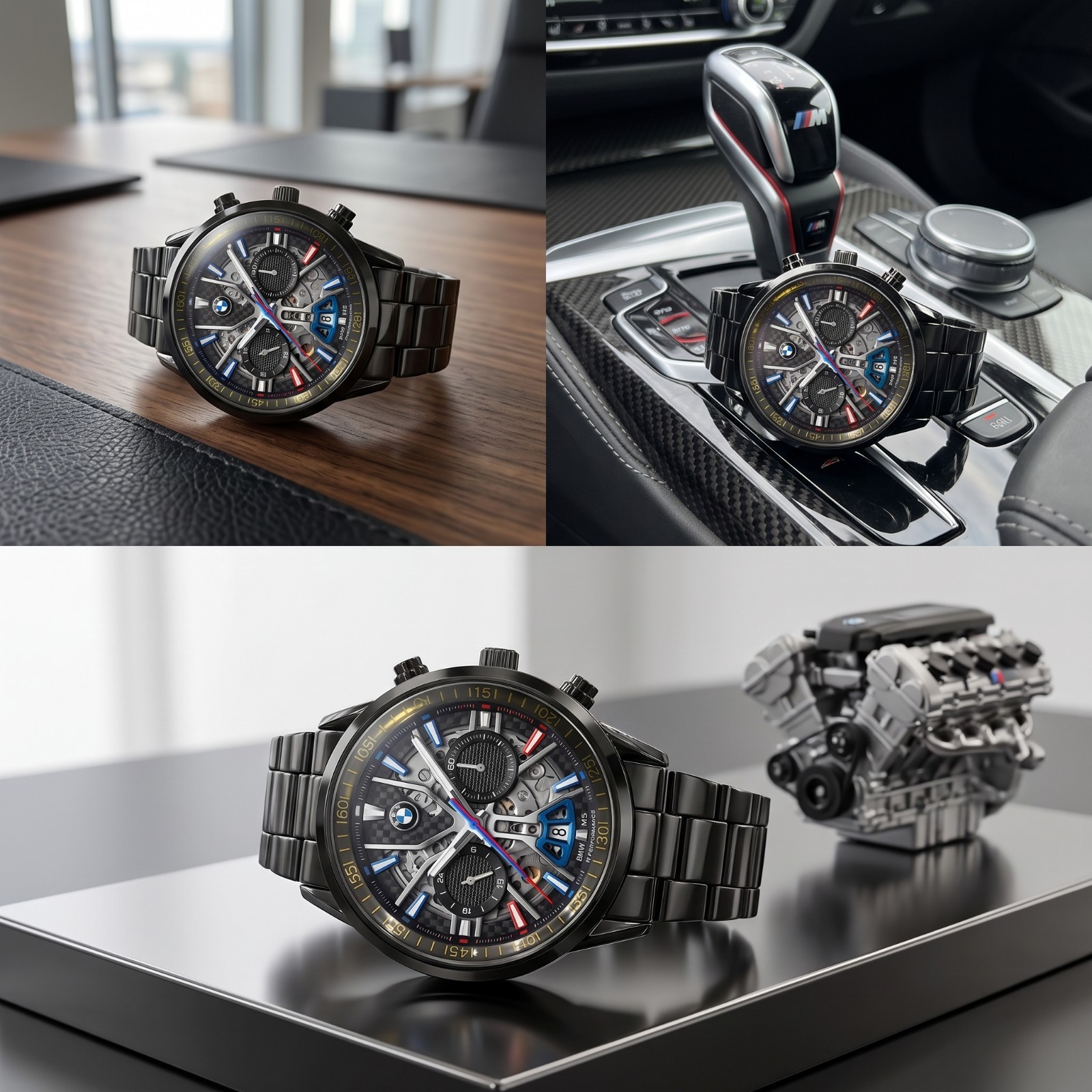 Personalized Performance BMW M5 Sedan Stainless Steel Watch Automotive Gift