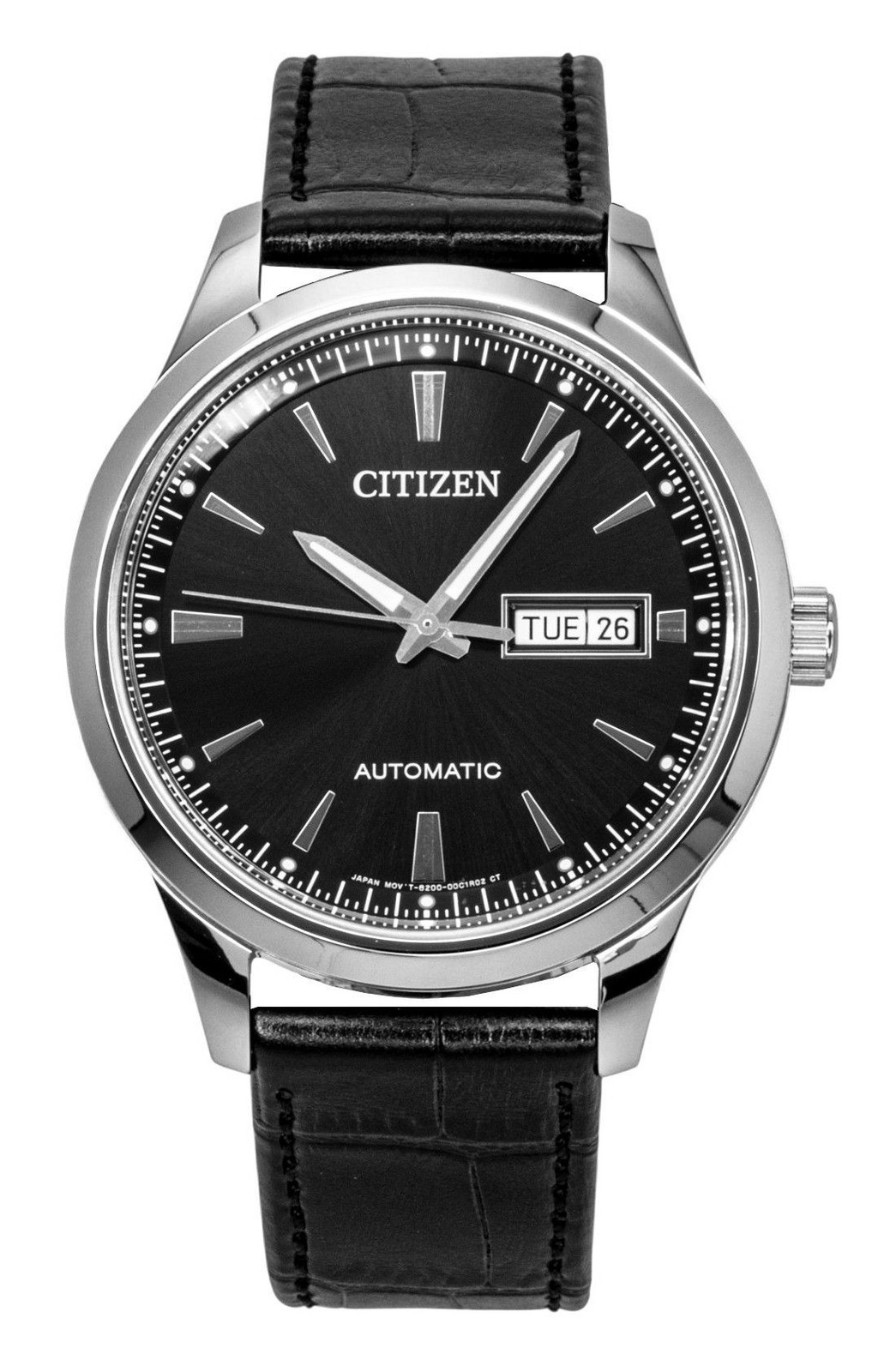 Citizen Analog Leather Strap Black Dial Automatic 50M NY4058-01E Men’s Watch
