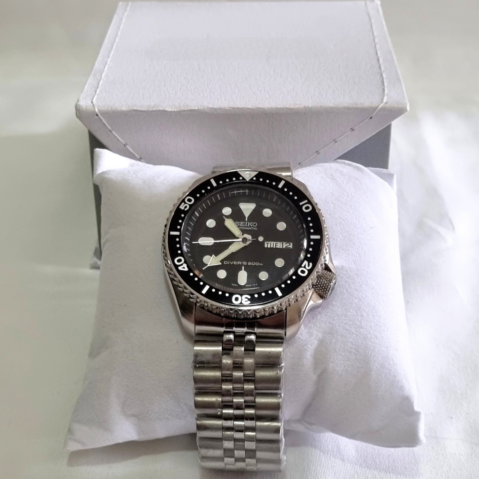 Seiko Diver SKX007 Mod, New Solid link Jubilee bracelet fitted, free dive strap
