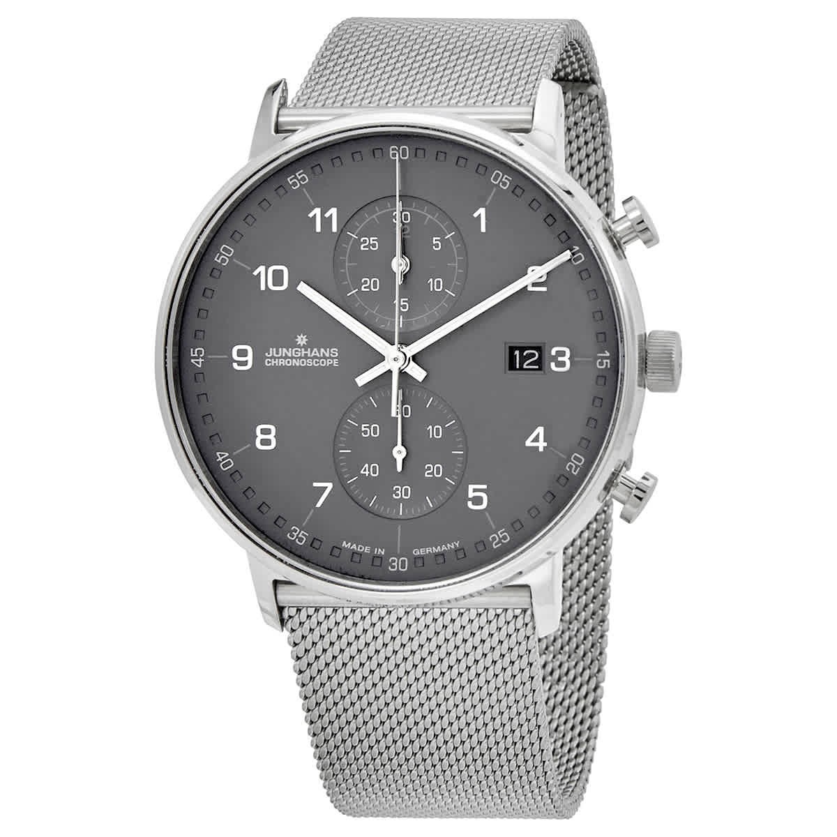 Junghans FORM C Chronograph Quartz Grey Dial Men’s Watch 041/4877.44