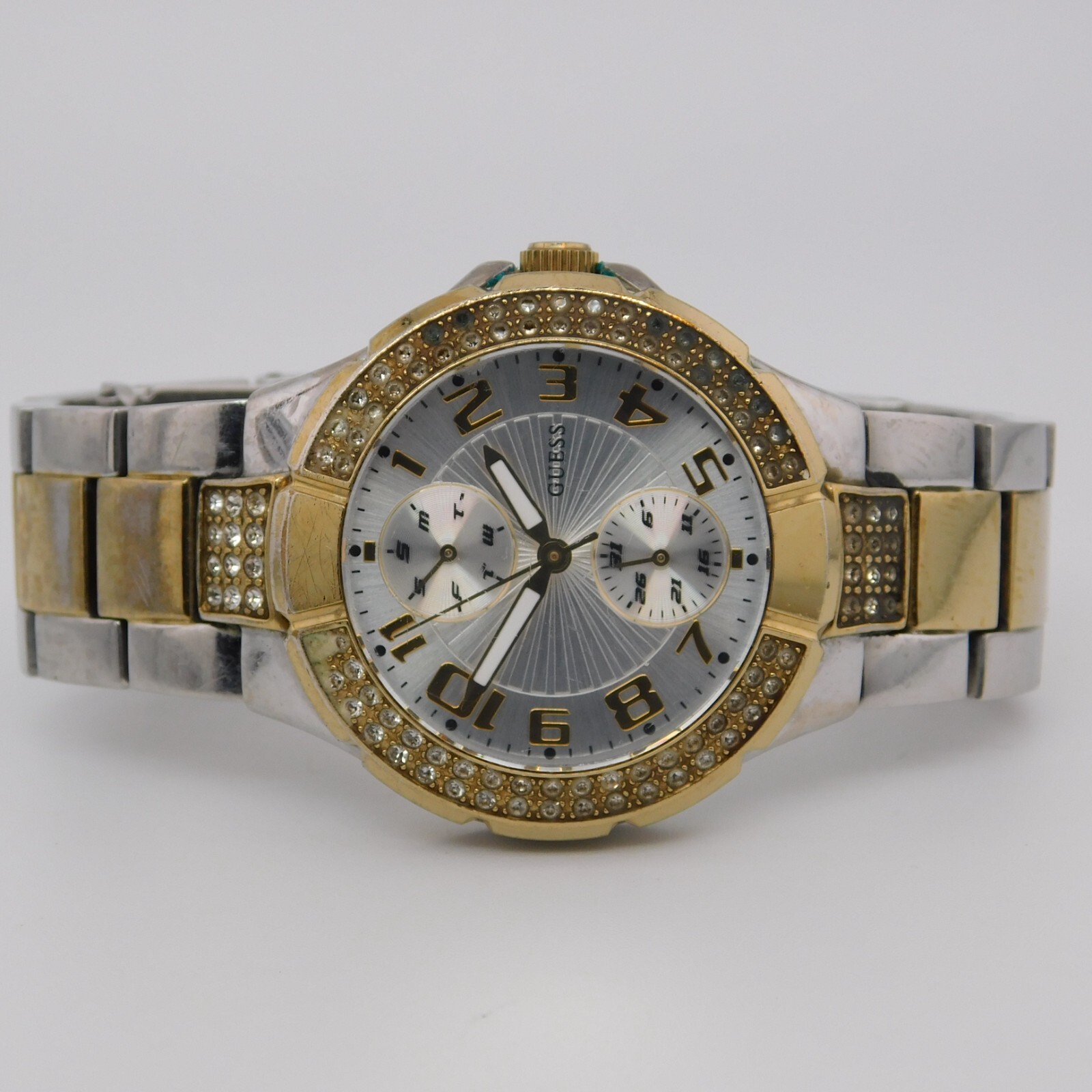 GUESS Waterpro U13586L1 Quartz Analog Women’s Watch Sz. 5 3/4″ New Battery