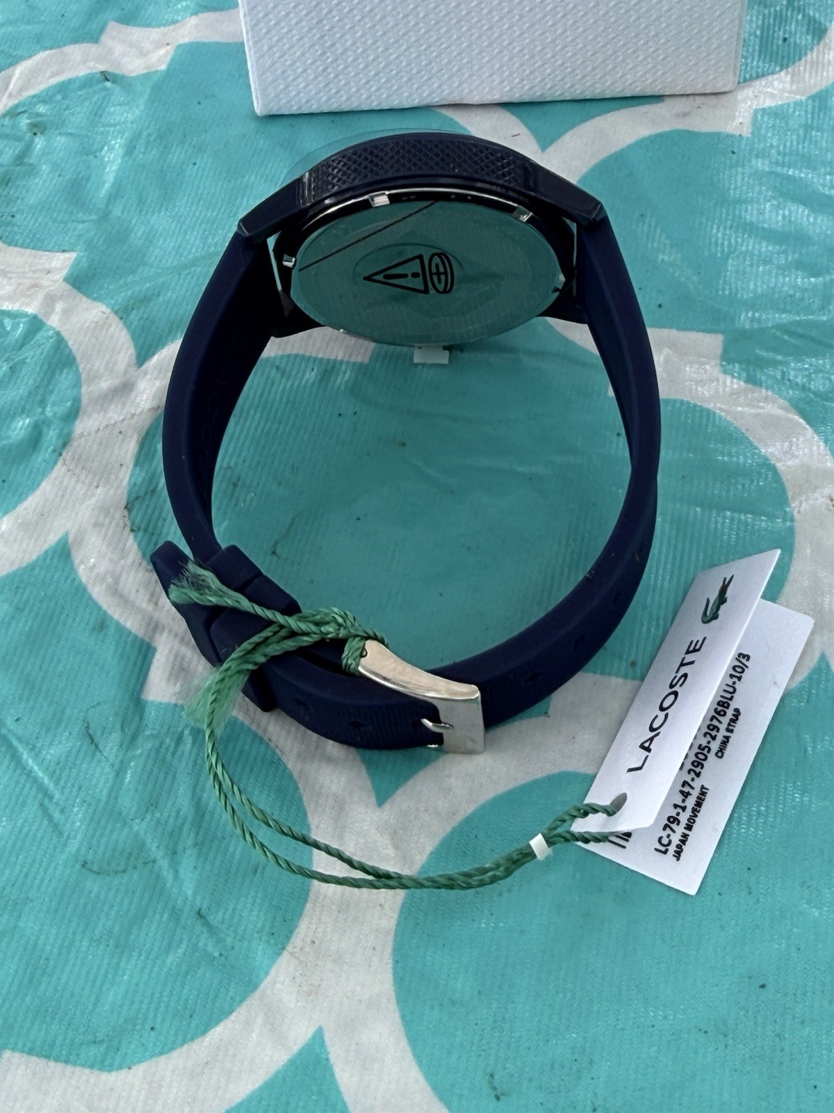 🐊LACOSTE®🐊 AWESOME Navy Blue Silicone Logo Watch🐊 NTW Box, Papers, Hangtag