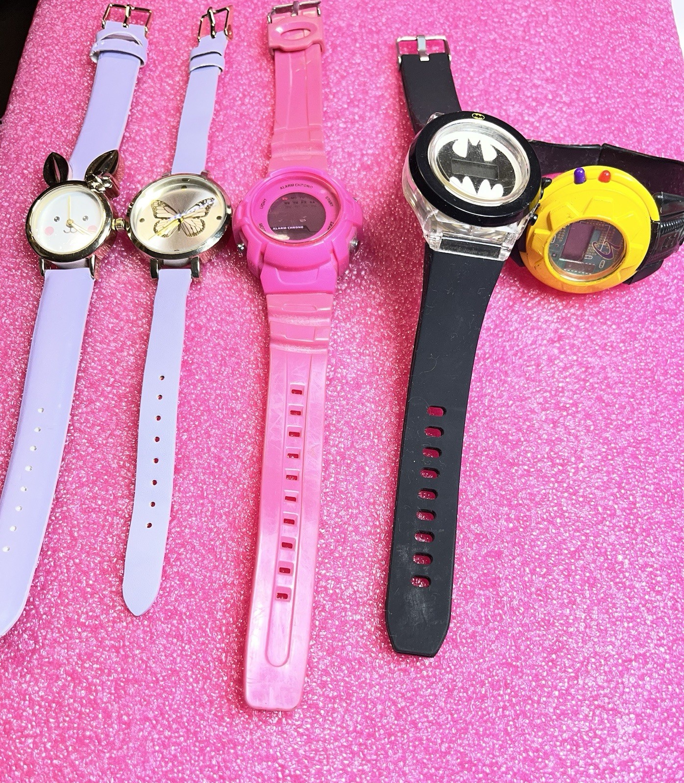 Vintage Watches Lot Batman-Disney-FMD- Others Lot Of 5 Kids