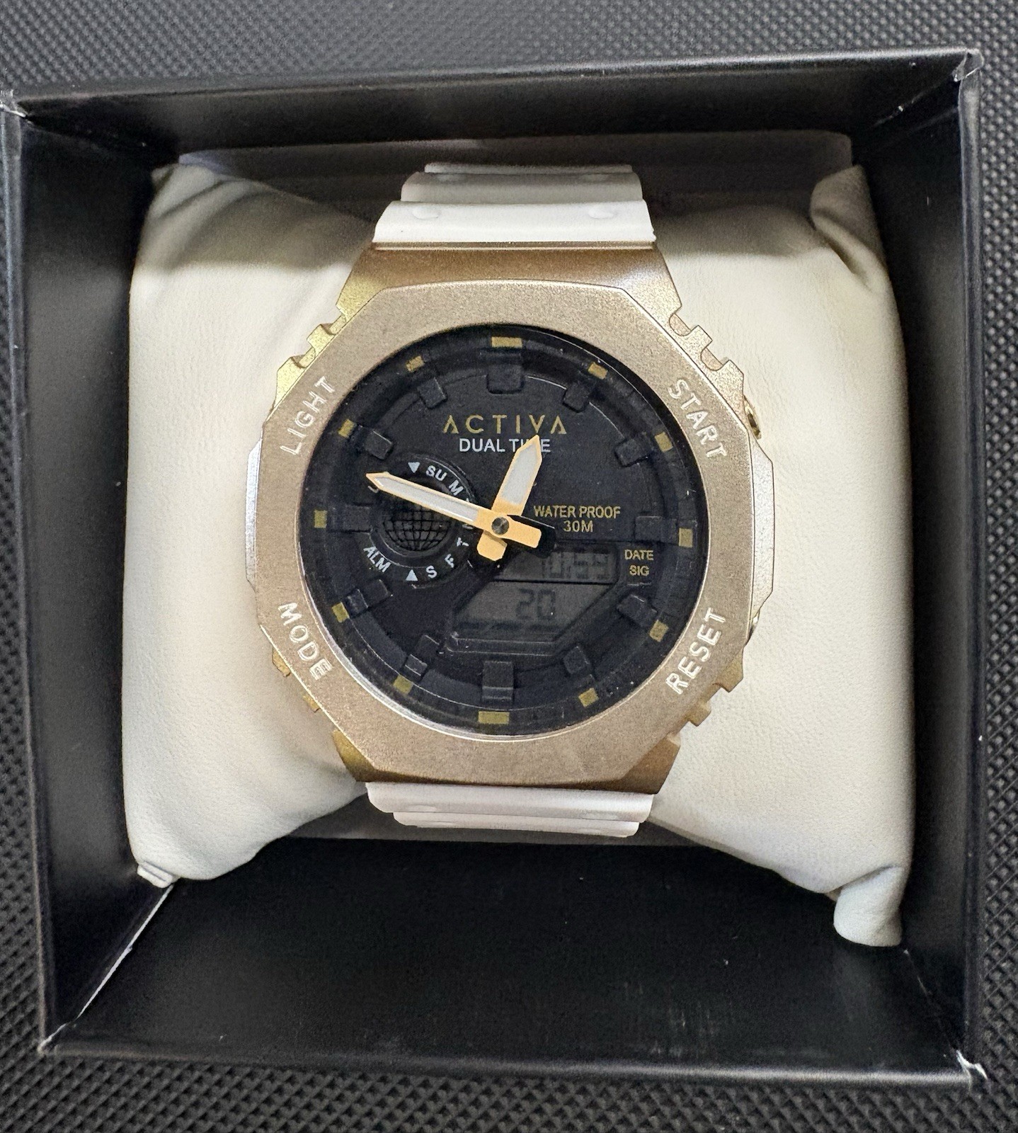 Activa X Invicta Men’s Recon Ana-Digital Watch – 45.5mm, White/Gold/Black New!
