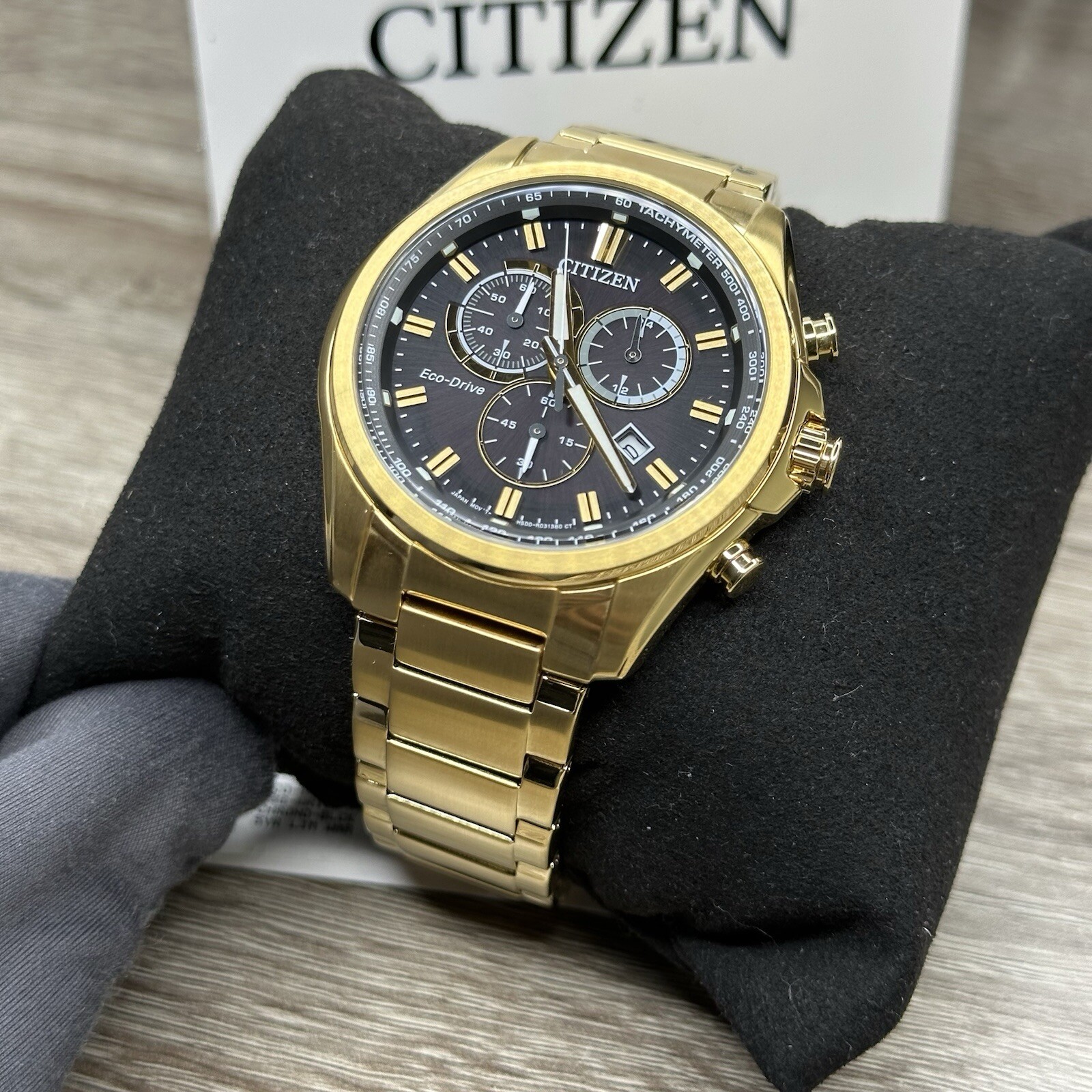 NEW✅TACHYMETER✅ Citizen Eco-Drive Weekender Chronograph Men’s Watch AT2132-53E