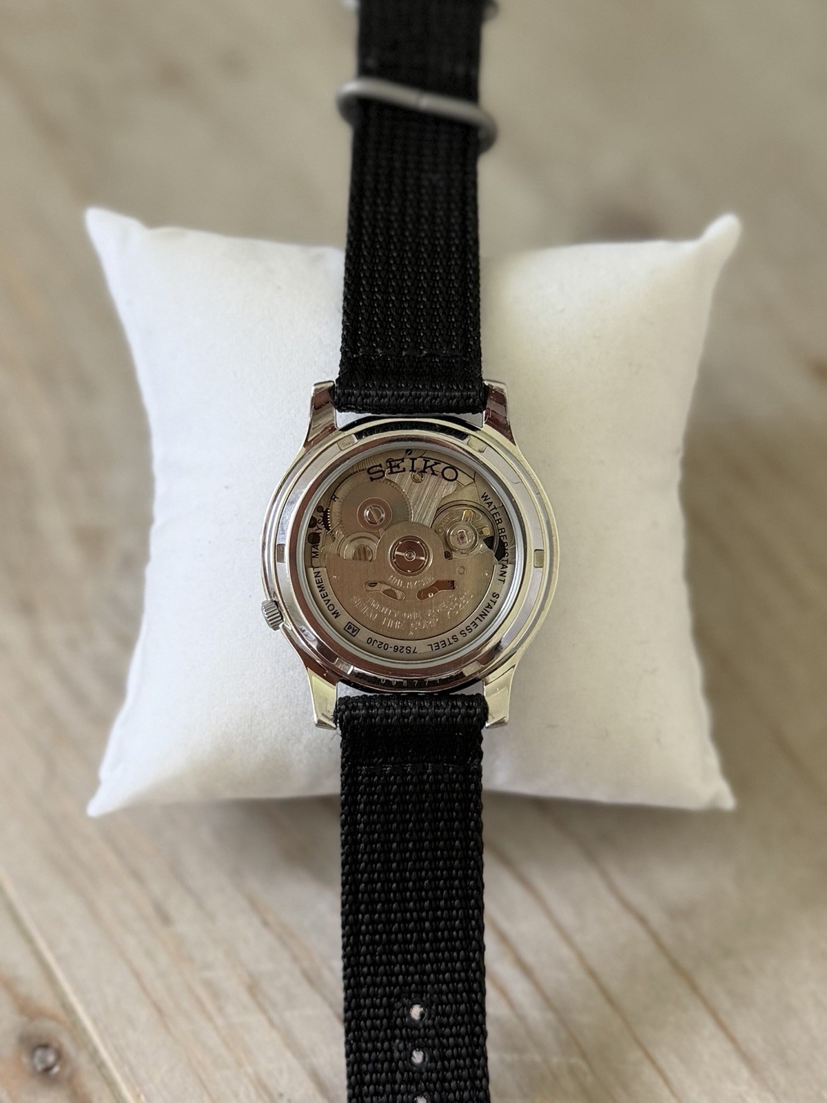 Seiko 5 SNK809 Automatic Day/Date Black Dial Black Nylon Strap