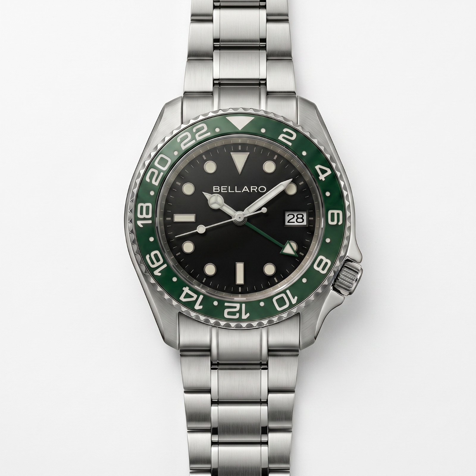 BELLARO Navex style Watch – NH35 Automatic – Sapphire Crystal Green Dial