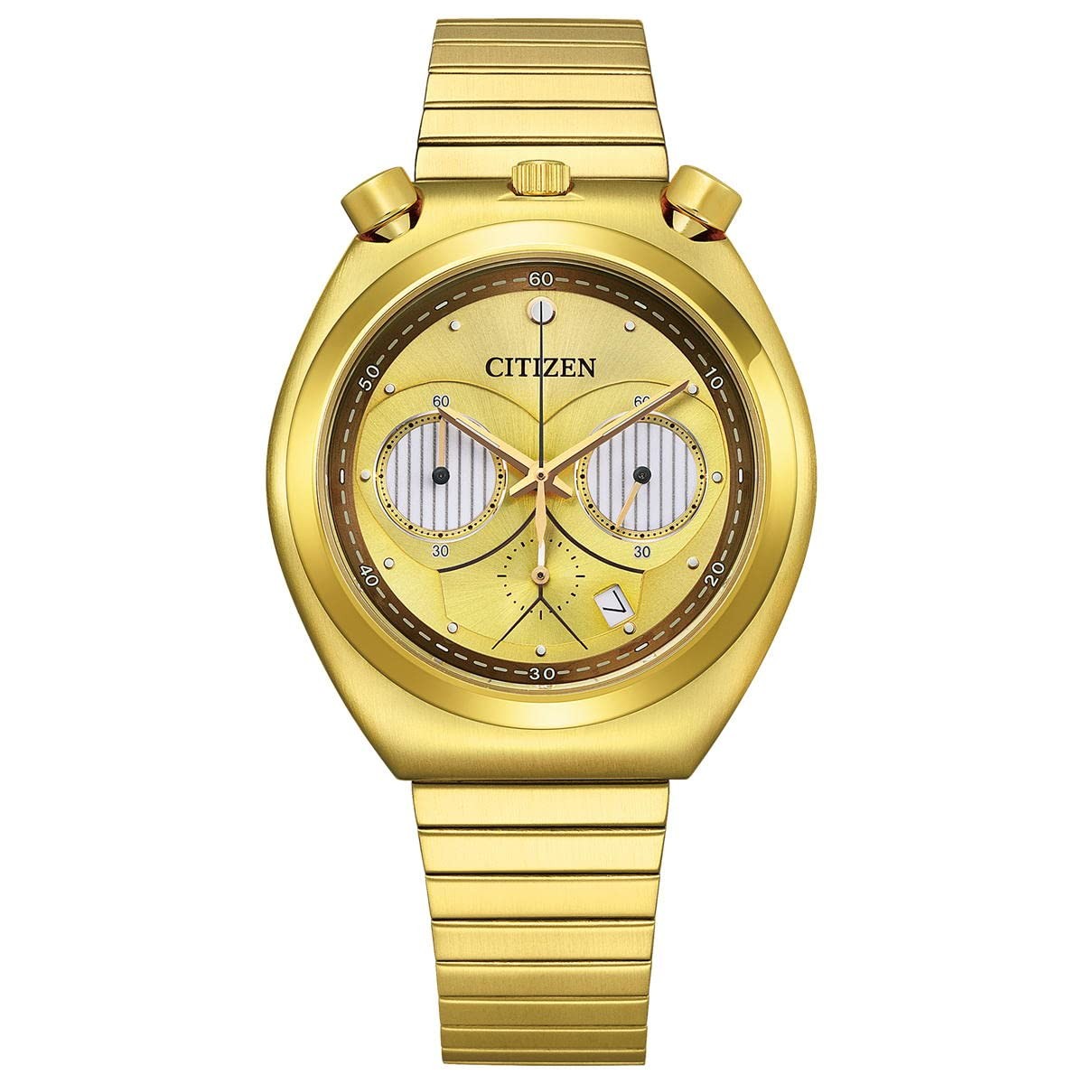 Unused CITIZEN RECORD LABEL STAR WARS C-3PO AN3662-51W Gold Unisex Watch in Box