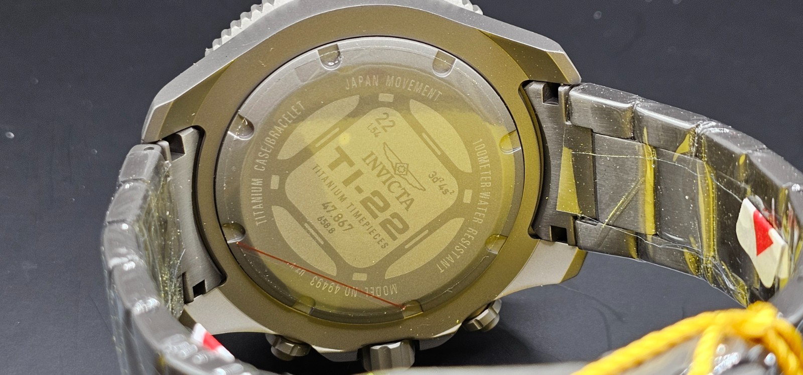 49493 – Invicta TI-22 Commandor Watch – 48mm, Titanium Navy & Sky Blue Bezel