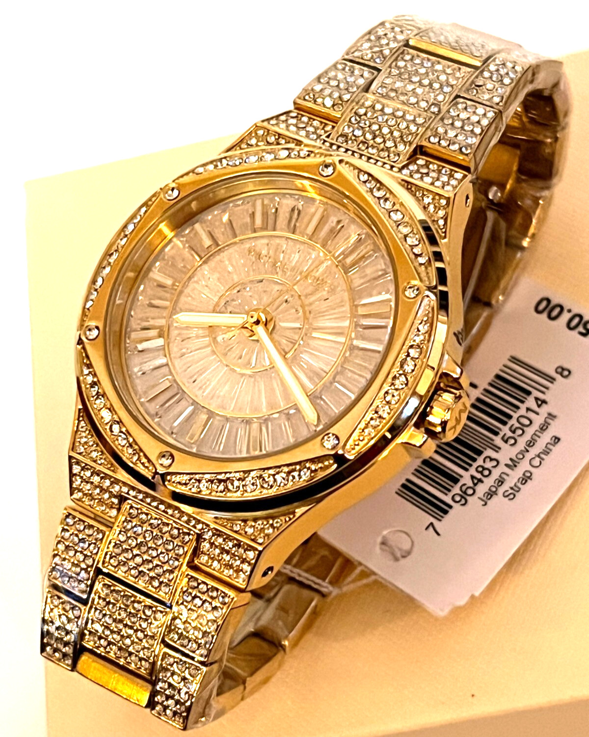 MICHAEL KORS MK6991 Lennox Women’s Gold-Tone Crystal Pave Watch BNWT G/Box $550