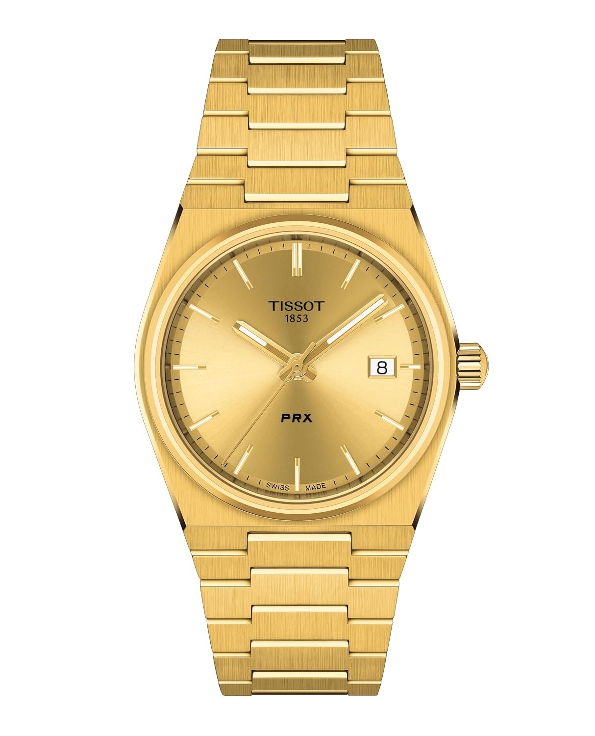 Tissot PRX 316L Stainless Steel Yellow Gold PVD Coating Mens Watch 316L