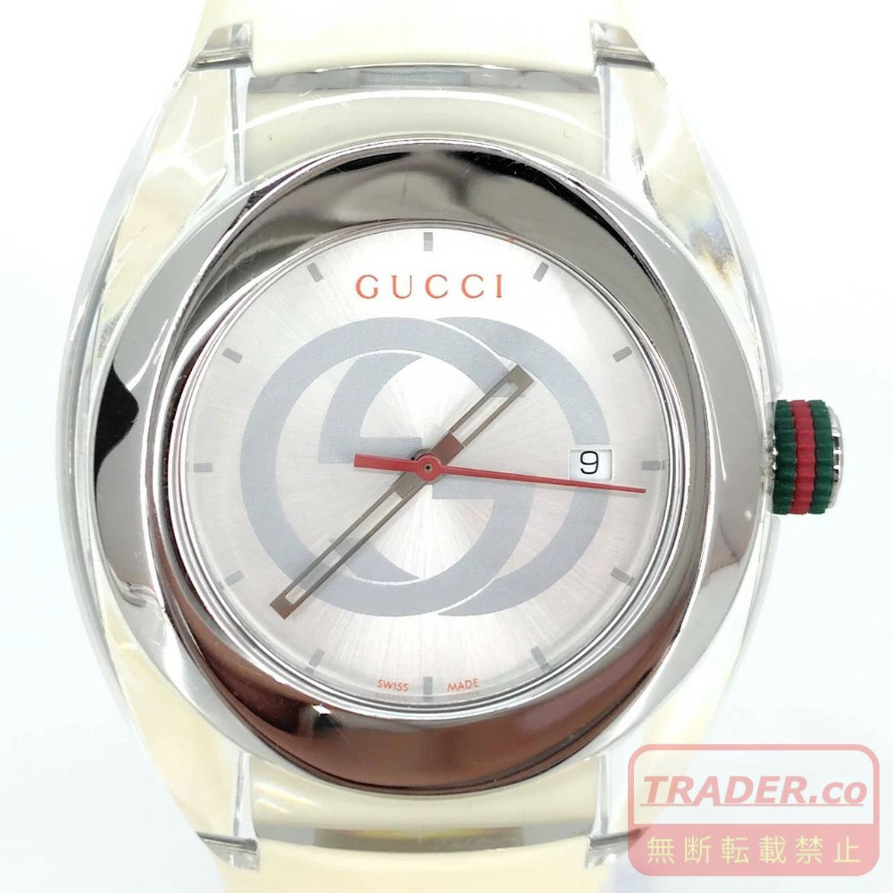 Used GUCCI Sync wristwatch silver white unisex quartz 137.1 YA137302 05w21317 Ta