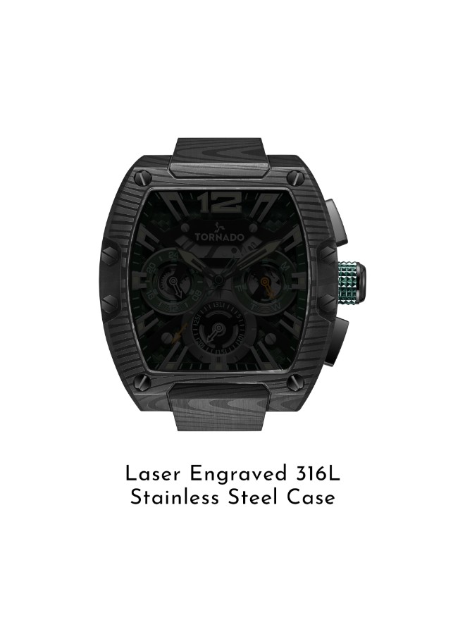 Tornado Xenith Men’s Multifunction Watch | Green Dial, 43mm, 100 m (10 ATM)