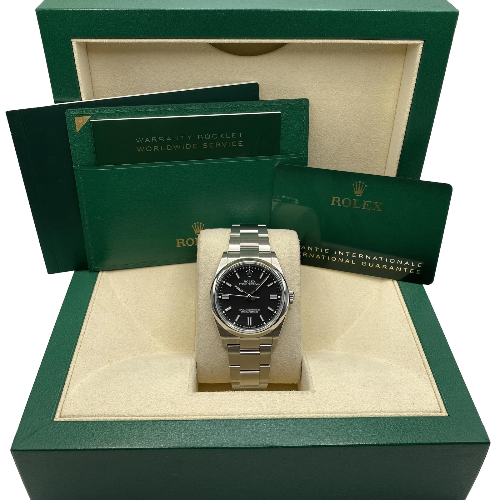 Rolex Oyster Perpetual 126000 Steel 36mm Black Dial Automatic Watch B&P 2023