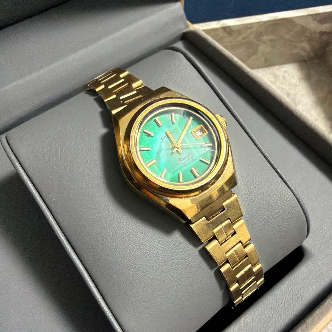 Orient Minimatic Automatic Watch Green Dial 24mm Timepiece wrist 16cm/6.3in