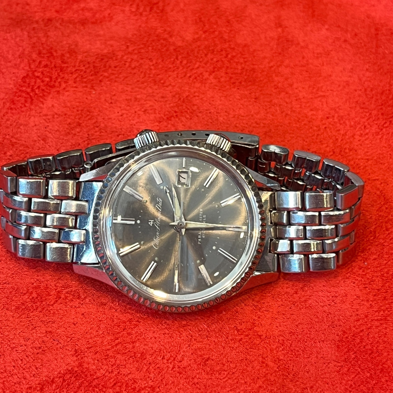 G.F. CITIZEN ALARM DATE PARA 40 METER 21 JEWELS MANUAL WINDING CAL 3102