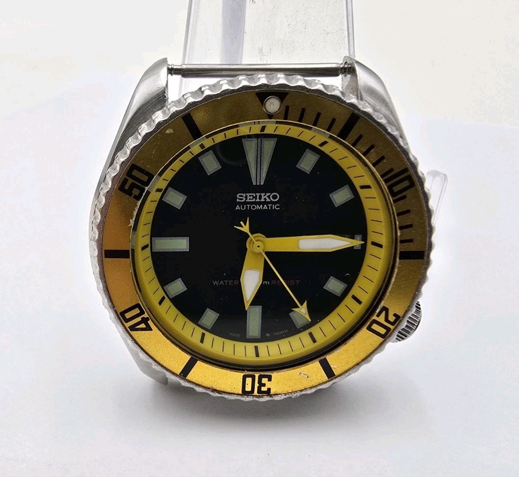 Vintage Seiko Automatic Scuba Diver’s Watch 7002-700A Gold Yellow Black 1996