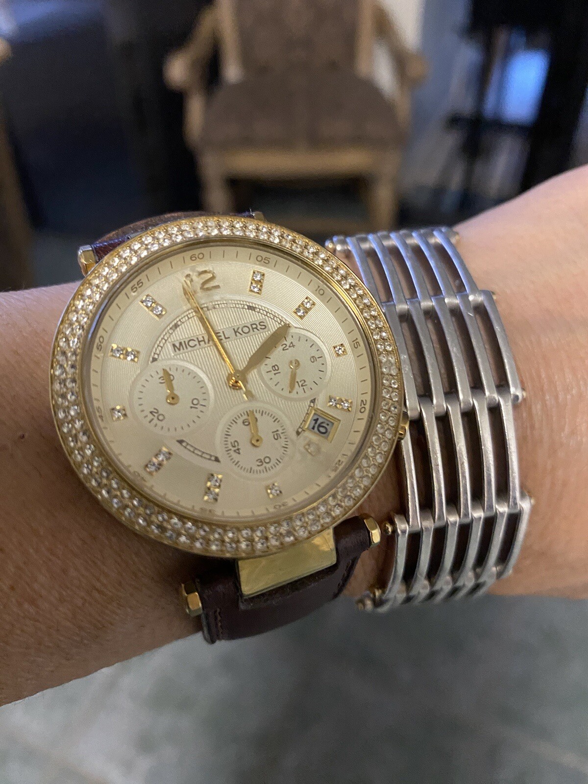 michael kors 2247 Rhine Quartz Watch Stainless Steel Analog
