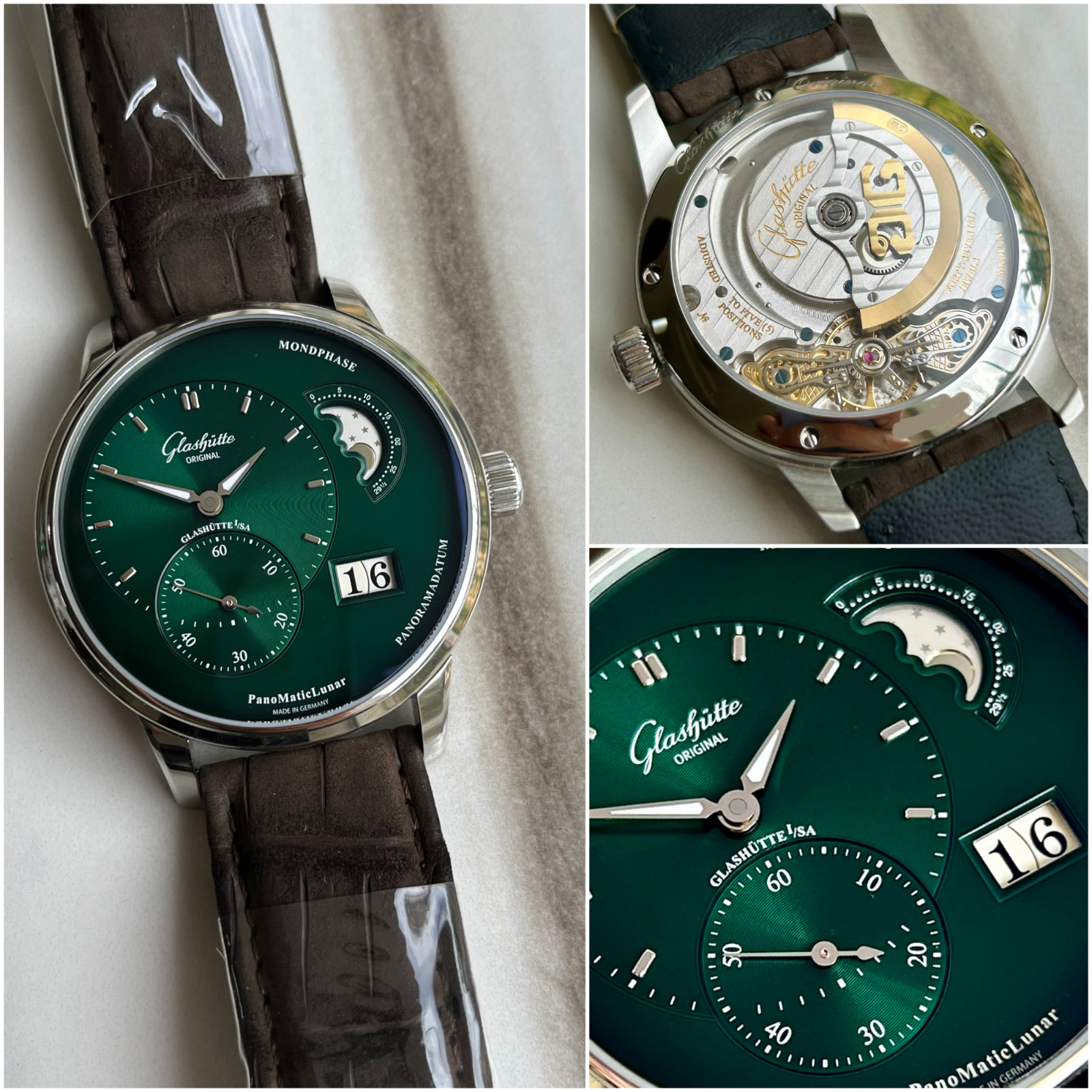 Glashütte Original PanoMaticLunar – Green fumé dial – 2026 New Set