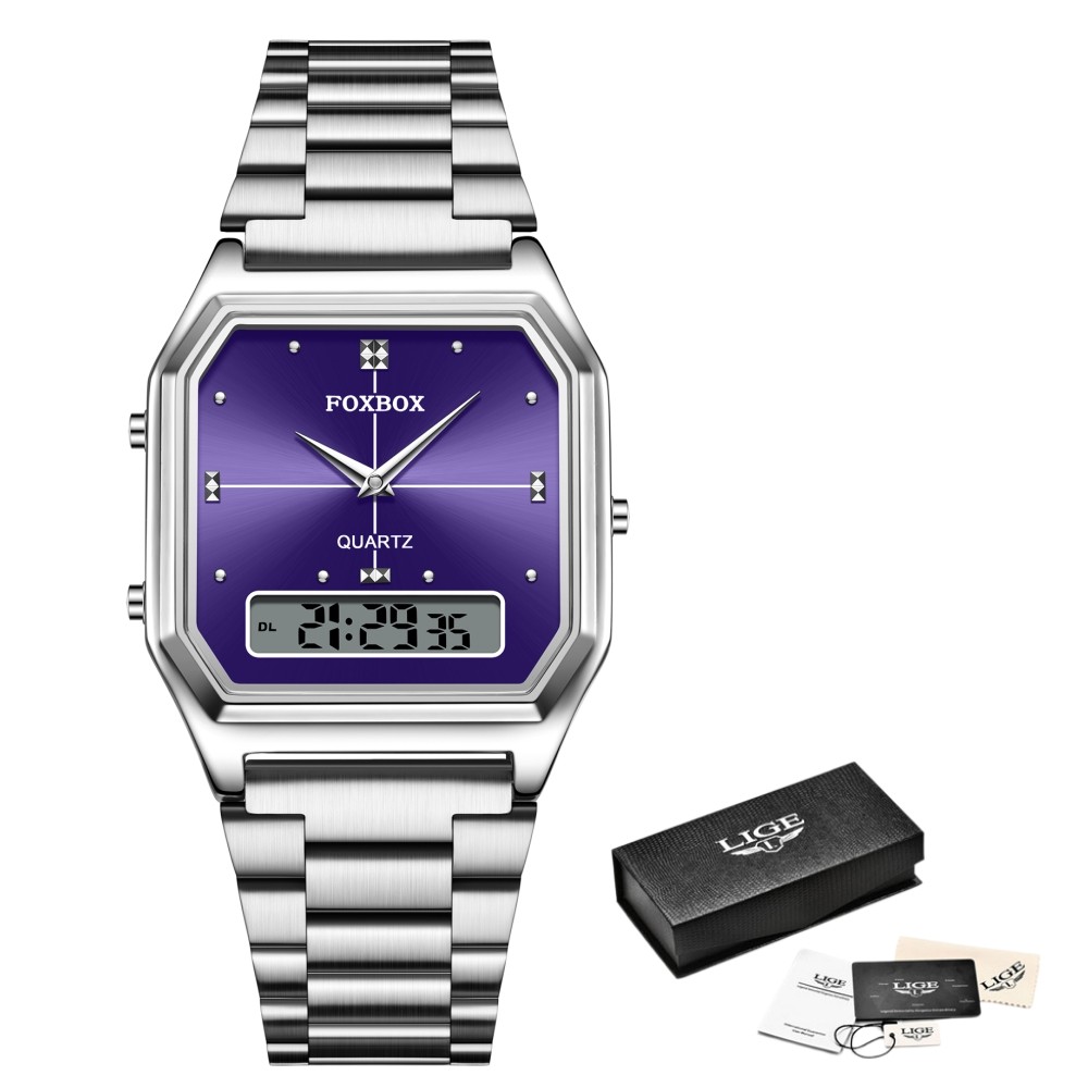 Mens Luxury Watch Quartz LED Digital Luminous 3ATM Waterproof Ladies Wristwatch
